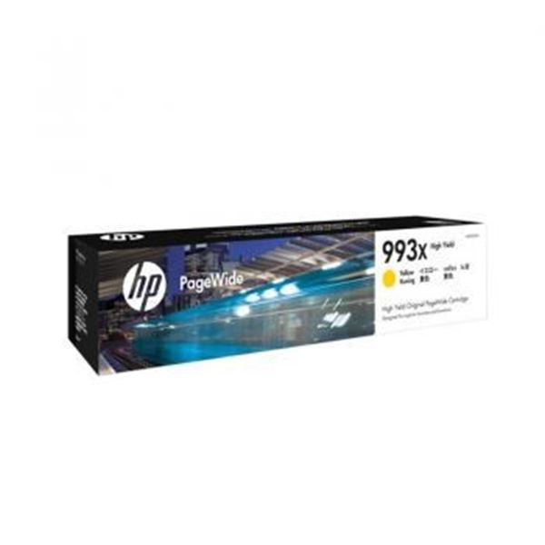 图片 HP HP 993X 黄色大容量页宽打印机耗材 (惠普（HP）M0K00AA 993X 黄色墨盒 （适用于777z 750dw/dn 772dw/dn）)