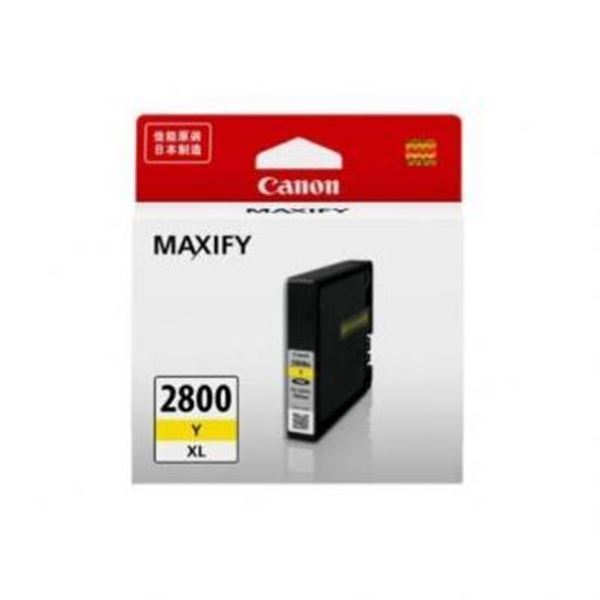 图片 Canon PGI-2800XL Y (佳能 PGI-2800XL 墨盒适用于IB4080 MB5080 MB4180 MB5180（计价单位：个） 黄色)